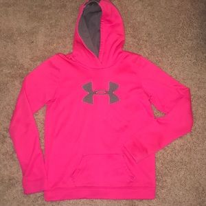 Pink and grey under armor hoodie